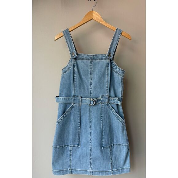 American Eagle Super Stretch Denim Overall Mini Dress Size 8 - Picture 3 of 11